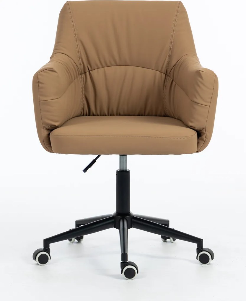 HR840K Scaun Caramel Piele Ecologica Premium Soft cu Bază Neagră