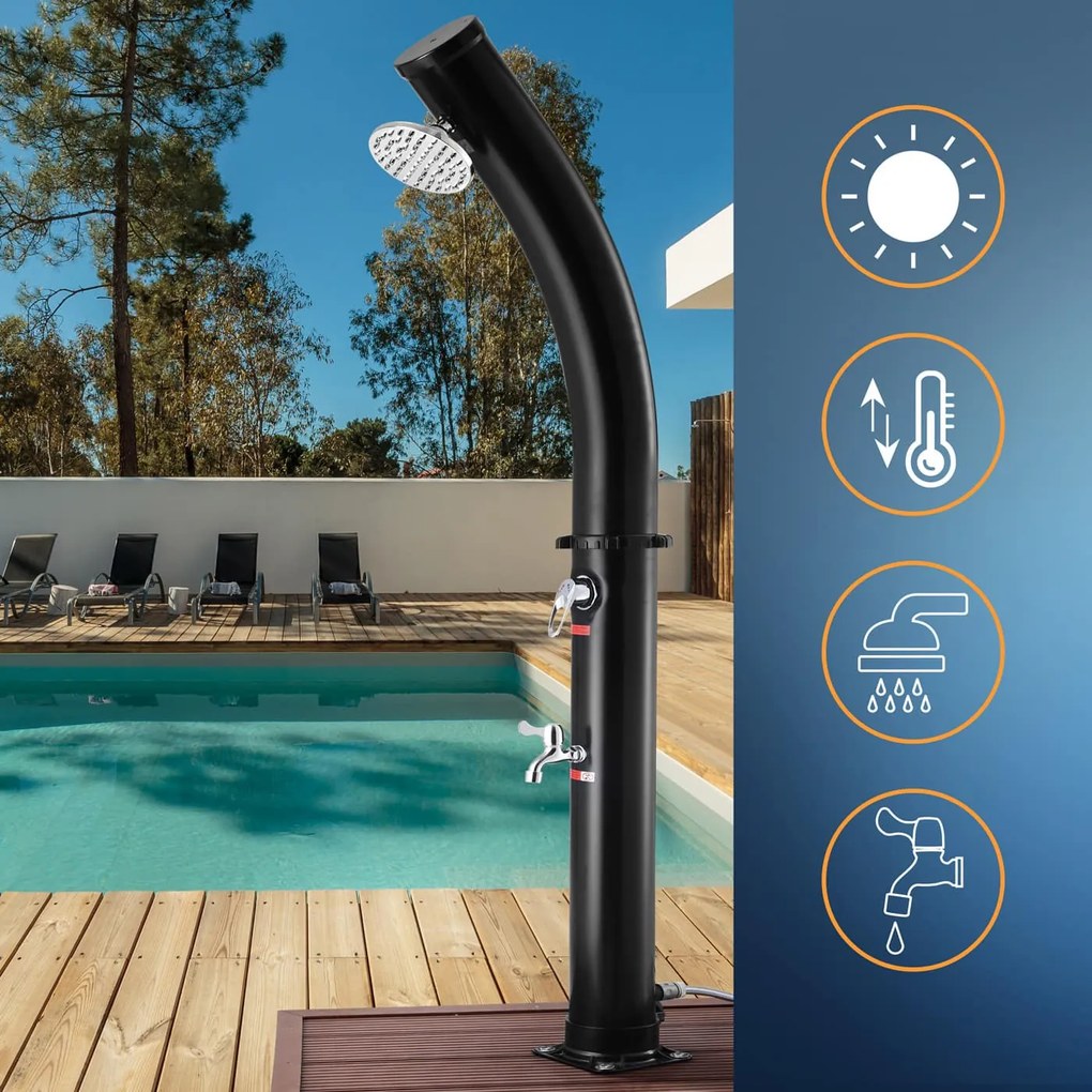 Deuba Duș solar Bow Black 20L