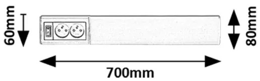 Corp de iluminat LED cu prize pentru corpuri de bucătărie Rabalux 78041 BATH 2E LED/15W/230V 4000K 70 cm alb