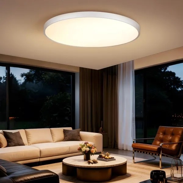 Immax NEO 07316L-LED Plafonieră dimabilă SEMPLICI 128W/230V Ø100 cm Wi-Fi Tuya albă + telecomandă