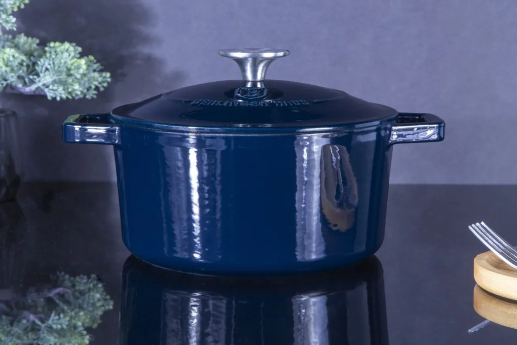 RESIGILAT - Oala fonta emailata cu capac 20 cm Aquamarine Berlinger Haus BH 6521