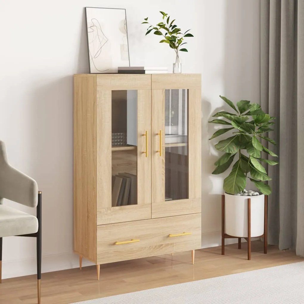 828287 vidaXL Dulap înalt, stejar Sonoma, 69,5x31x115 cm, lemn prelucrat