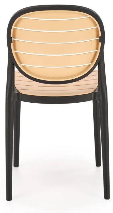 Scaun plastic K529 negru/natur