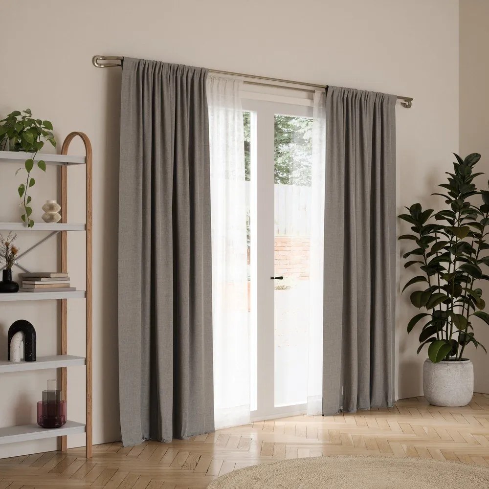 Galerie de perdea 107 - 305 cm extensibilă/dublă din oțel inoxidabil Midnight – Umbra