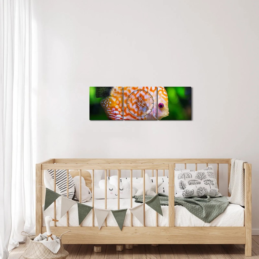 Tablou cu pește (cu ceas) (90x30 cm)