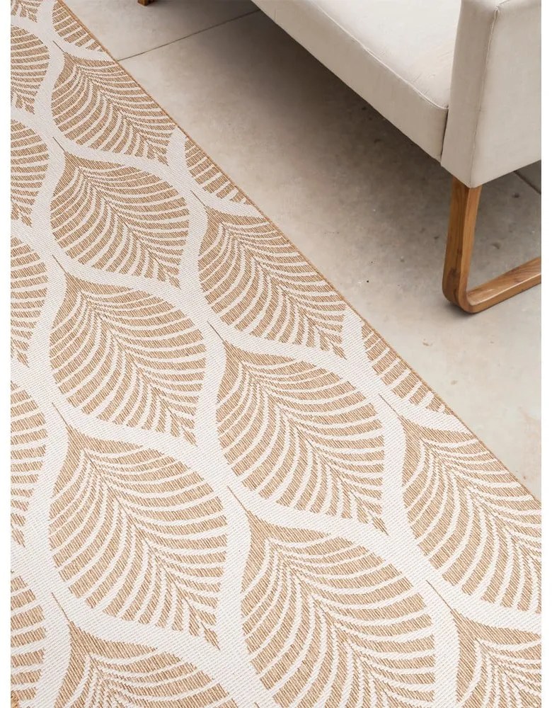 Covor tip traversă pentru interior și exterior bej/fildeș 80x250 cm Duet Liora – NORTHRUGS