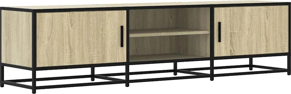 vidaXL Dulap TV, stejar sonoma, 160x35x41 cm, lemn prelucrat și metal