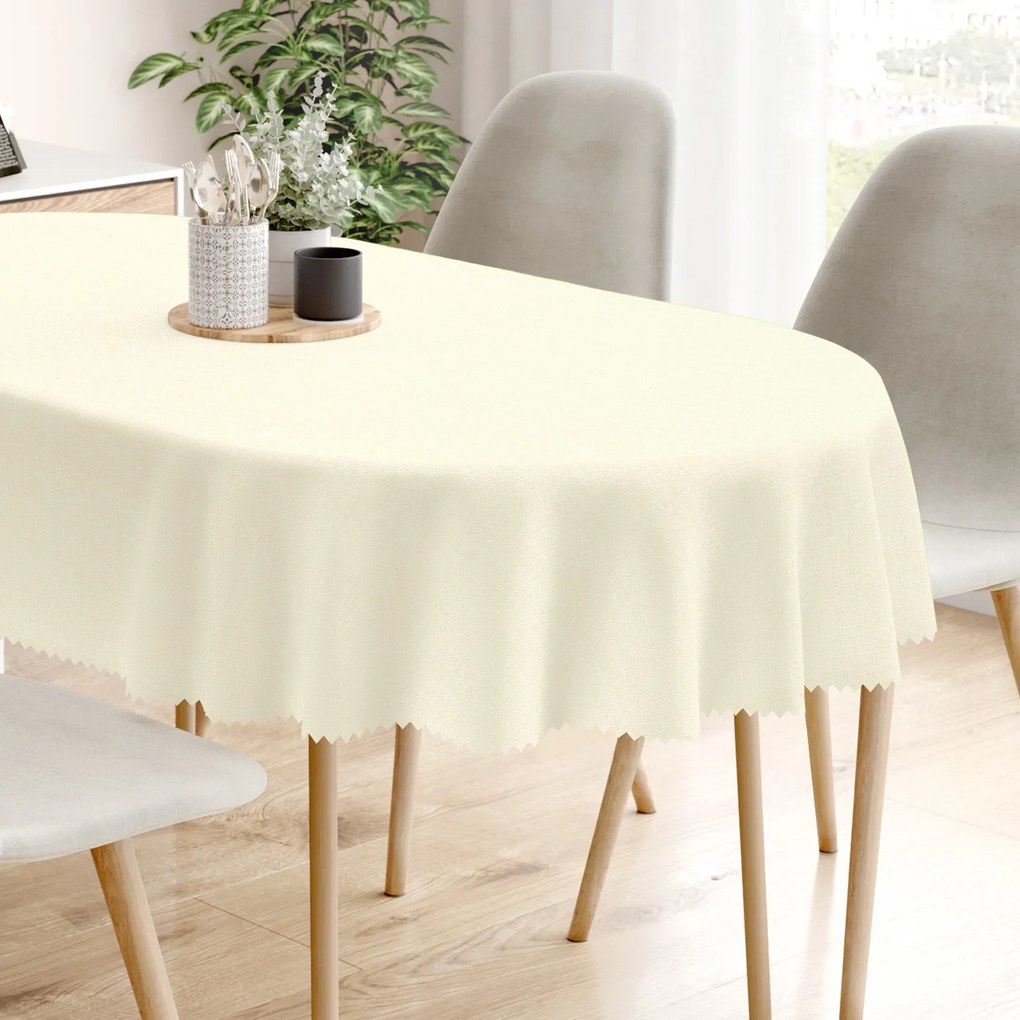 Goldea față de masă teflonată - vanilie - ovală 140 x 200 cm