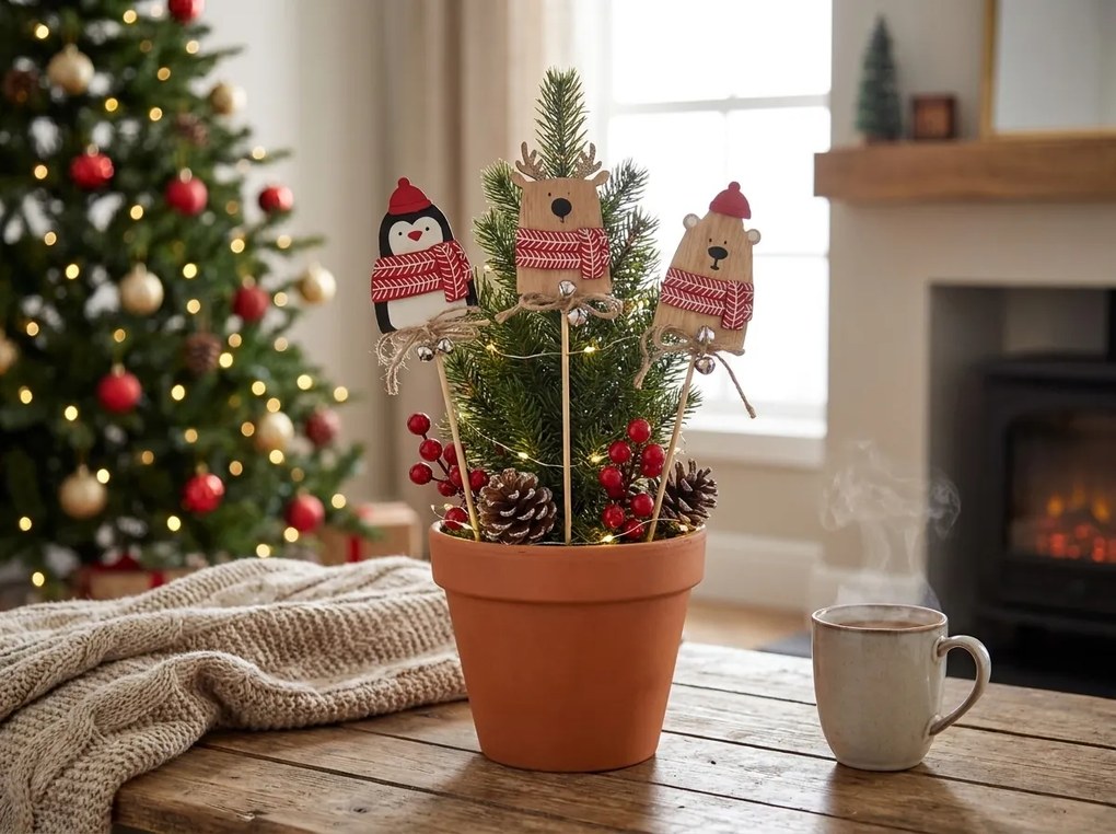Decoratiune de Craciun pentru infipt WINTER FRIENDS - variante diferite