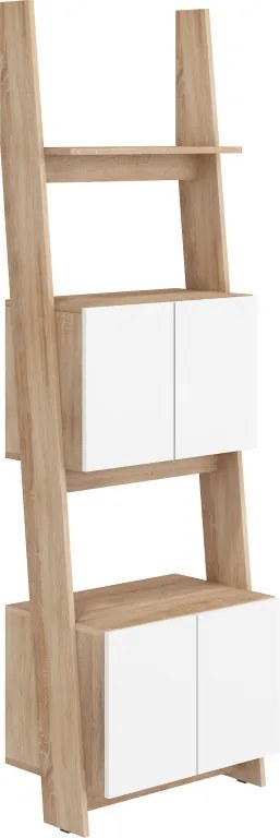 Raft cu dulap 60 cm 2 Raul (stejar sonoma deschis + alb lucios). 780579