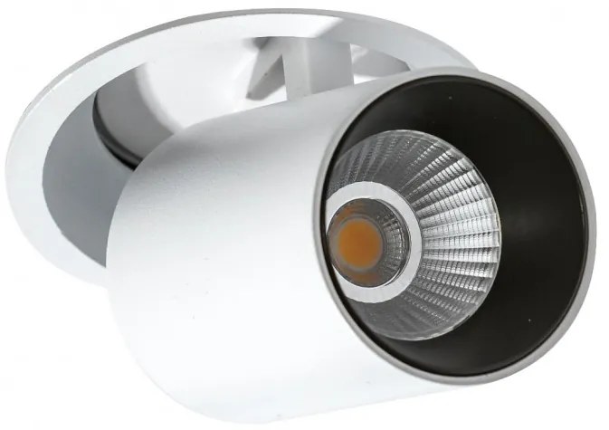 Spot LED dimabil incastrabil, directionabil pentru tavan/plafon LUNA alb/negru