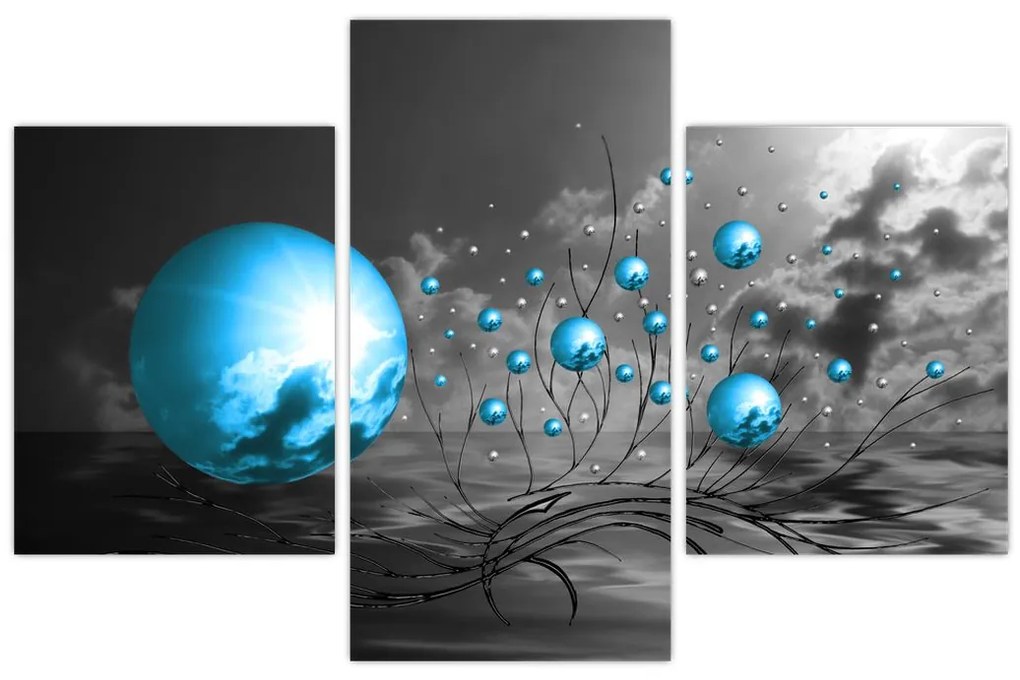 Tabloul bilelor albastru deschis (90x60 cm)