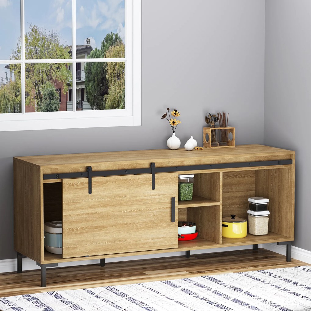 HOMCOM Kit de ușă cu glisare pentru sistem de galandaj cu ușă cu grosimea de 20-25 mm lățime maximă 0,9 m greutate maximă 20 Kg oțel negru | Aosom Romania