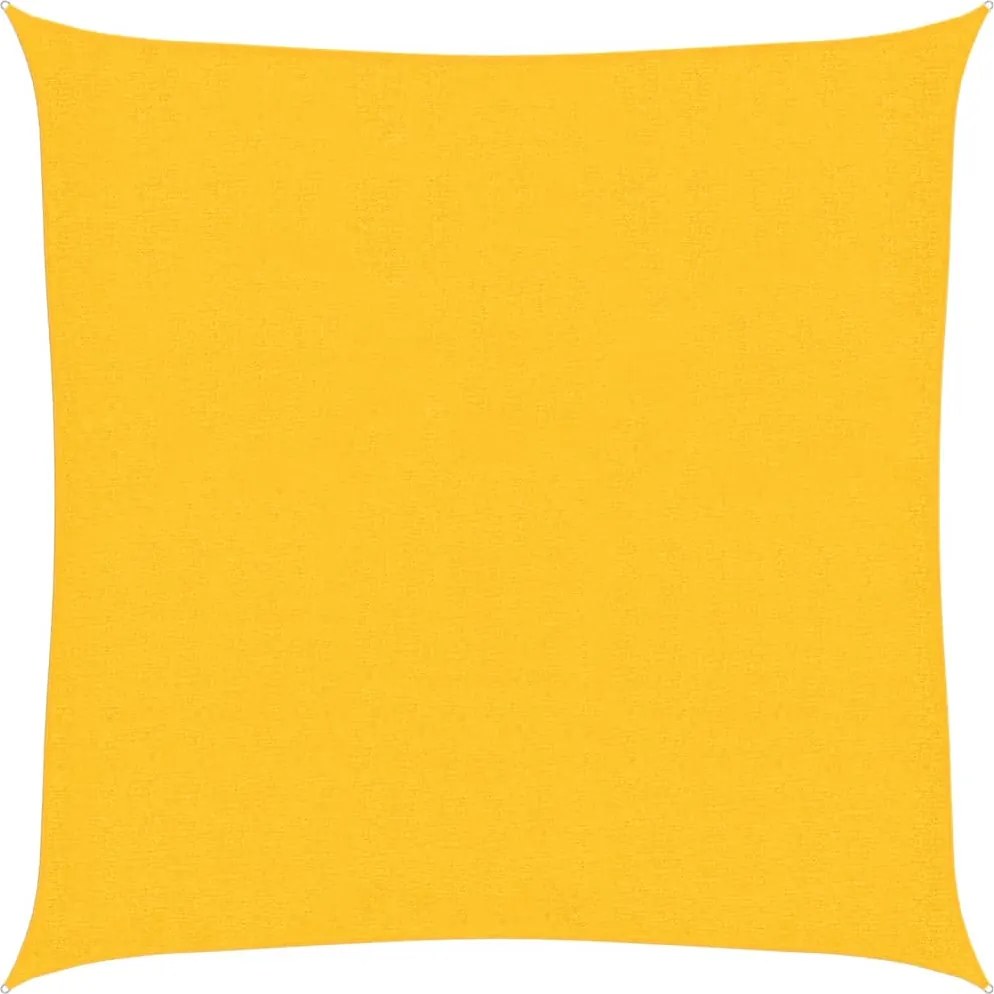 vidaXL Pânză parasolar, galben, 2,5x2,5 m, HDPE, 160 g/m²