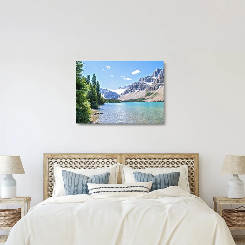 Tablou pe sticlă - Lac Alpin (70x50 cm)