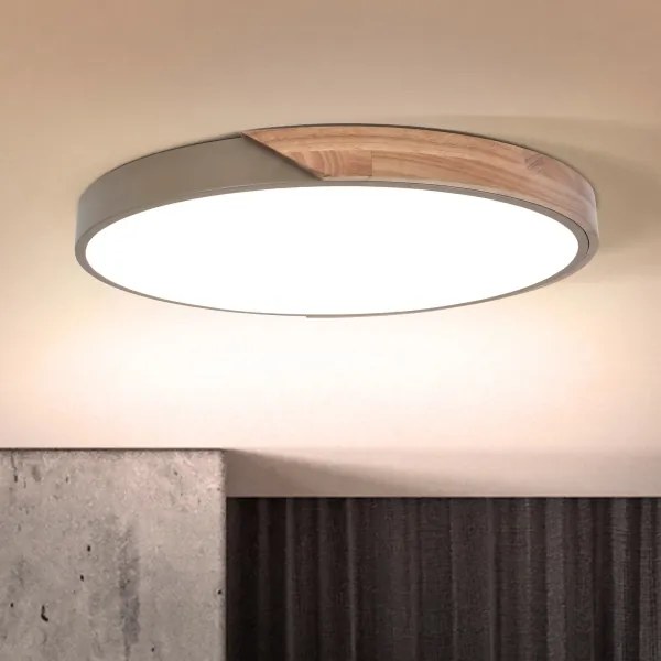 BRILAGI - Corp de iluminat LED dimabil PILANA LED/60W/230V stejar/bej Ø 60 cm + telecomandă