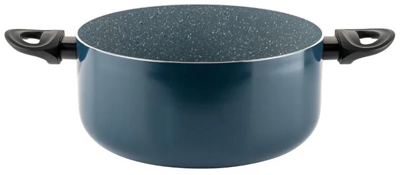 Cratiță Luigi Ferrero Prima FR-2644, 26x12 cm, 5.8 l, Acoperire neaderentă din marmură, Capac din sticlă cu orificiu pentru abur, Inducție, Albastru închis