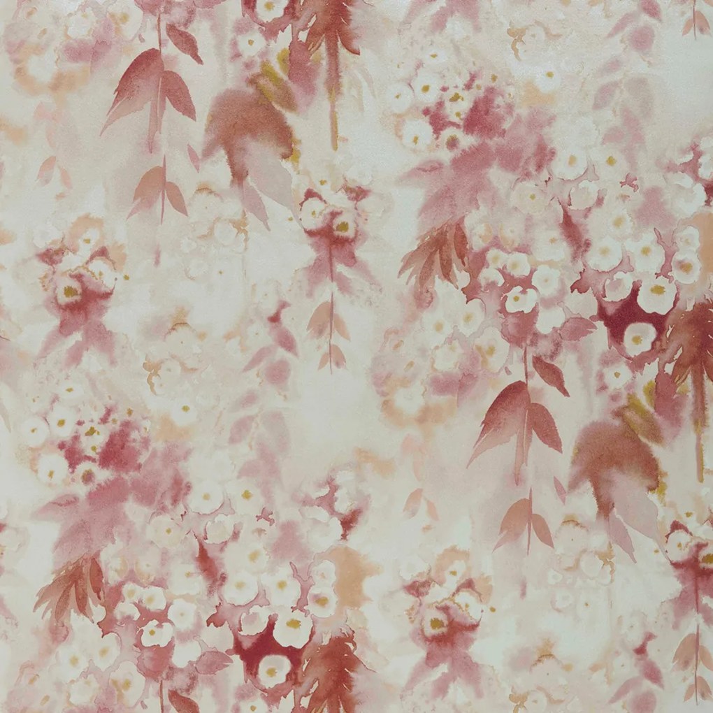 Tapet Cascade, Mango Red Luxury Floral, 1838 Wallcoverings, 5.3mp / rola