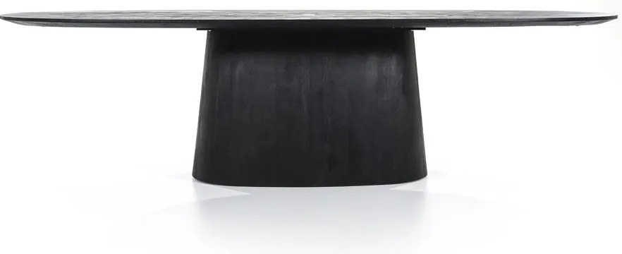 Masa ovala din lemn de mango Aron 300x110 cm neagra