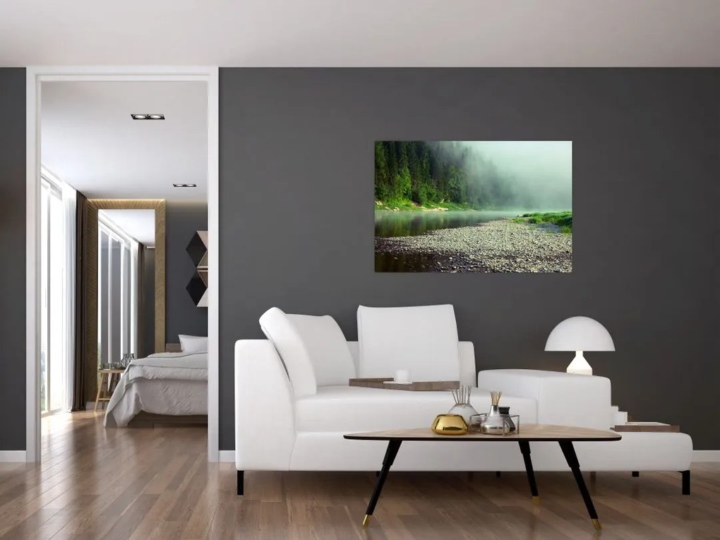 Tablou - Râu lângă pădure (90x60 cm)
