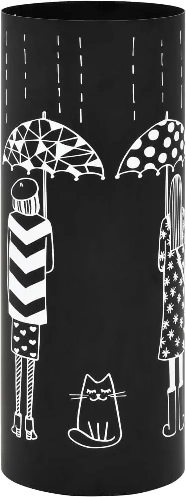 vidaXL Suport pentru umbrele, model femei, oțel, negru