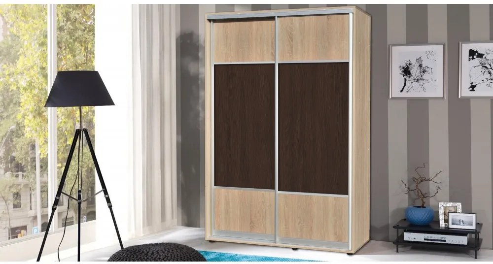 DRESSING 2 USI GLISANTE C739 SONOMA+WENGE 160x60x200cm