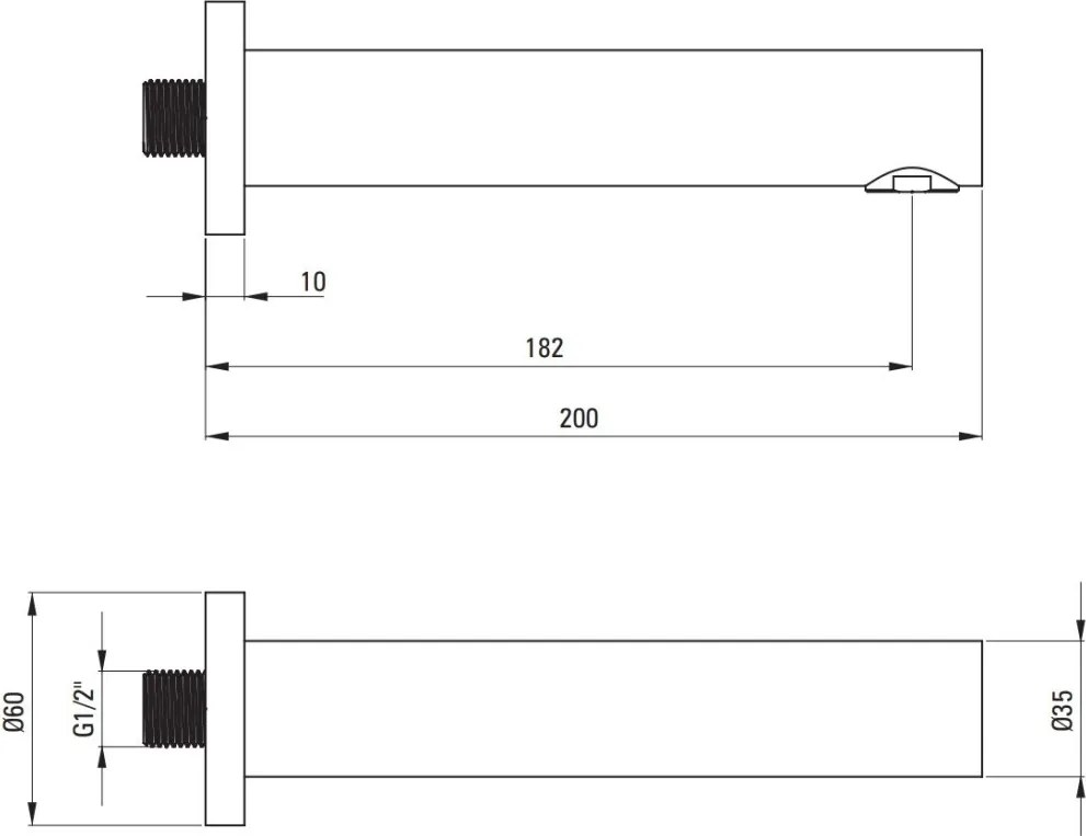 Pipa cada Deante Cascada auriu 20 cm