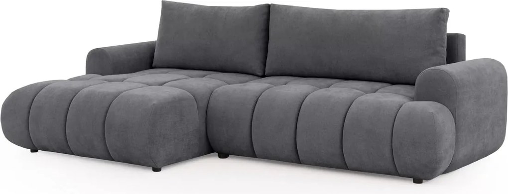 Colțar extensibil pentru dormit Lutario Mini stânga - chenille gri Vibe 95