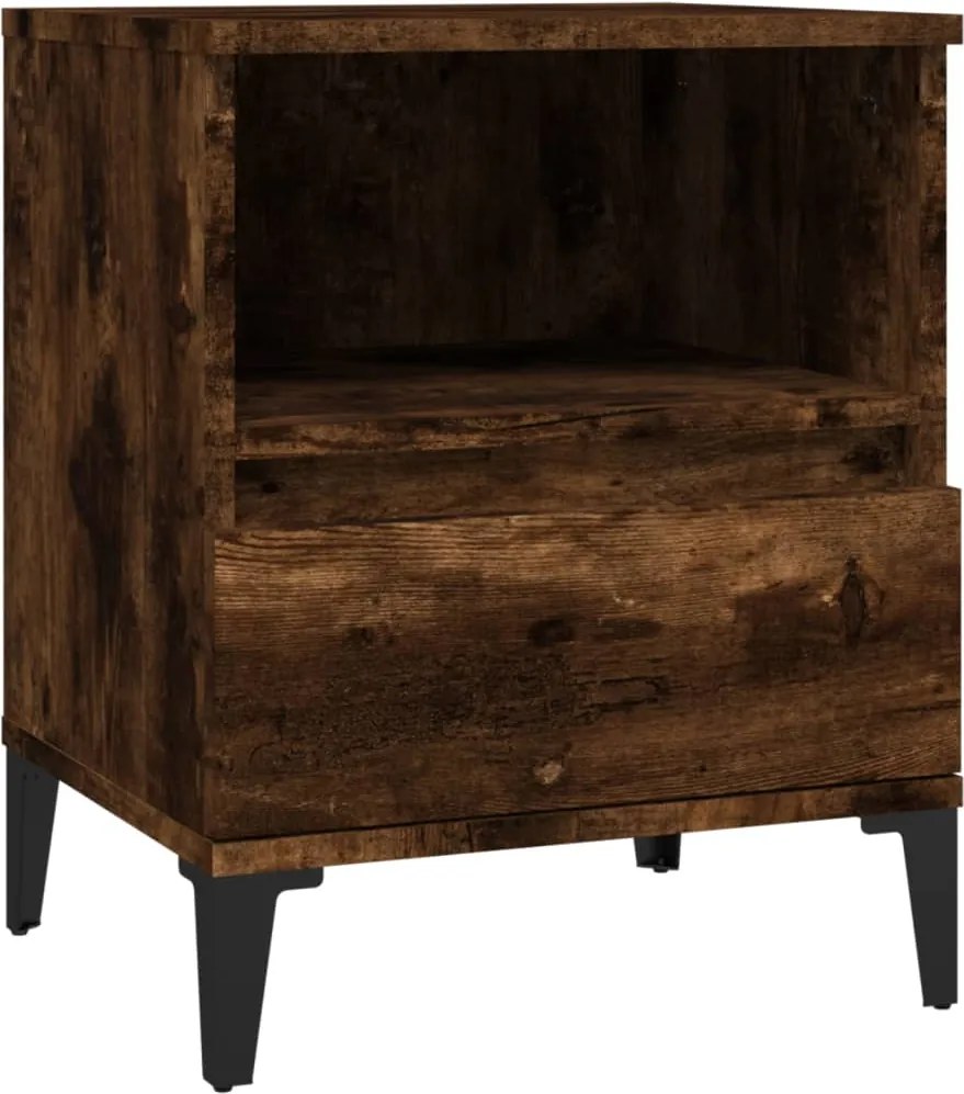 vidaXL Noptieră, stejar fumuriu, 40x35x50 cm