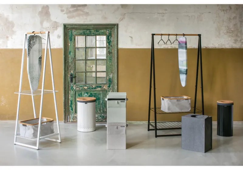 Cutie de rufe stivuibila Brabantia 1000827, 35 L, Deschidere frontala, Capac larg, Pliabil, Gri