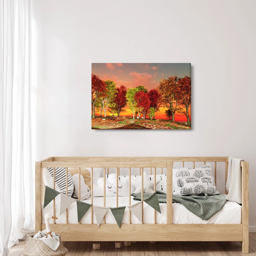 Tablou - Copaci colorate (90x60 cm)