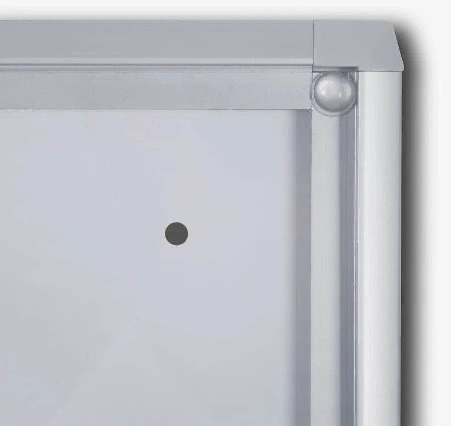 Vitrina informații interioare Economy 2 x A4 - spate metalic, ignifug, aluminiu