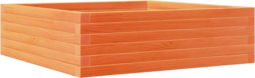 vidaXL Jardinieră de grădină, maro ceruit, 80x80x23 cm, lemn masiv pin