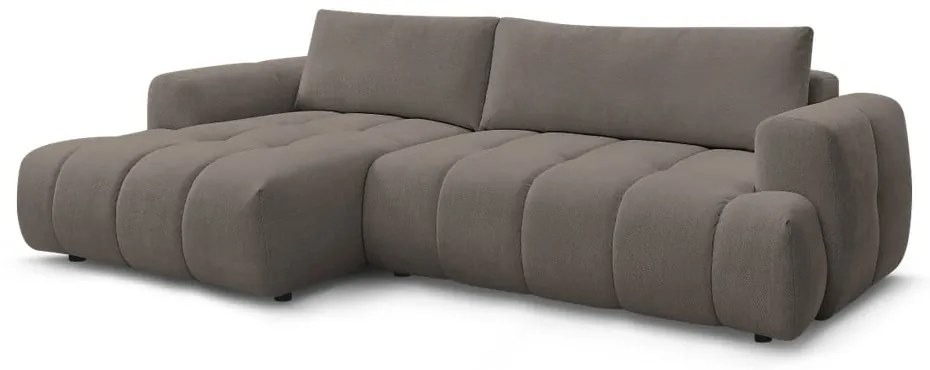 Colțar taupe extensibil/cu spațiu de depozitare (cu colț pe partea stângă/cu șezlong) Fuji – Bobochic Paris