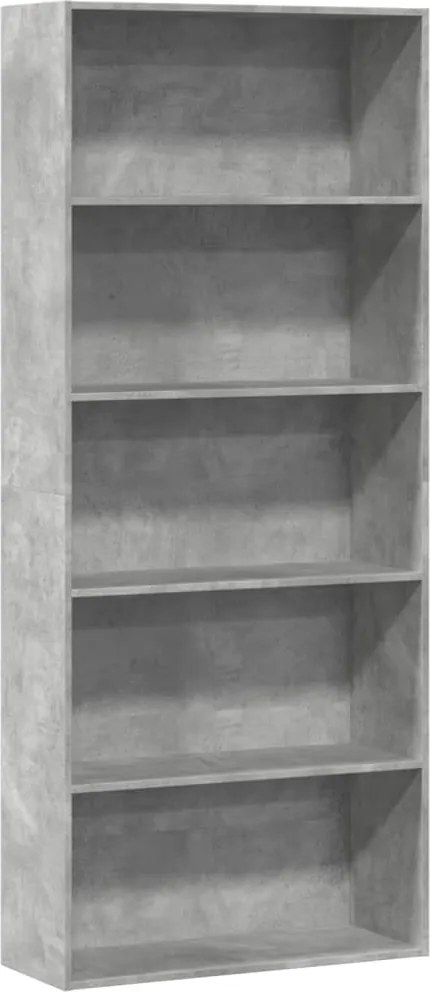 vidaXL Bibliotecă, gri beton, 80x30x189 cm, lemn prelucrat