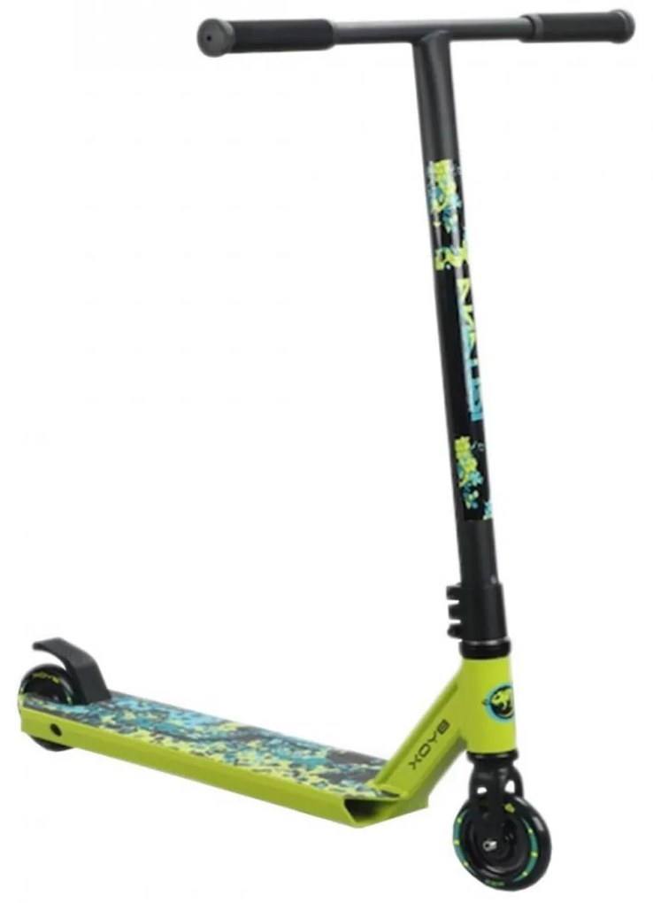 Trotineta Freestyle NOVOKIDS™ Iguana Special edition, maxim 100 kg, Frana picior, Cadru si roti aluminiu, Diametru roata 100 mm, Verde