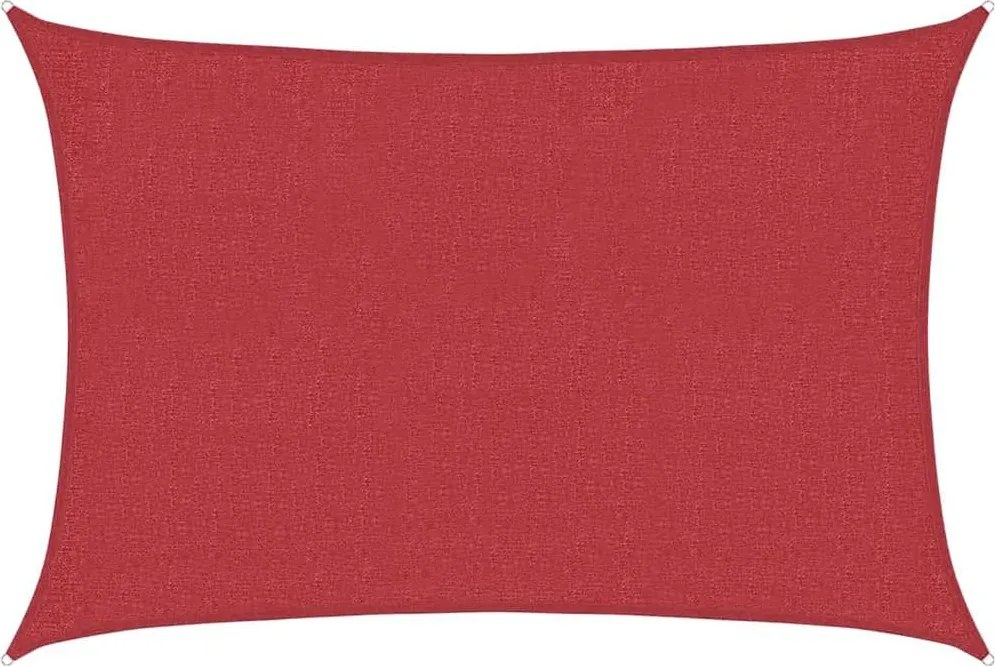 vidaXL Pânză parasolar, roșu, 2,5x3,5 m, HDPE, 160 g/m²