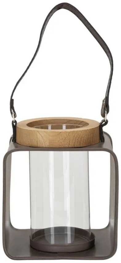 Felinar negru din metal, 16x13x18,5 cm, Vintage Mauro Ferretti