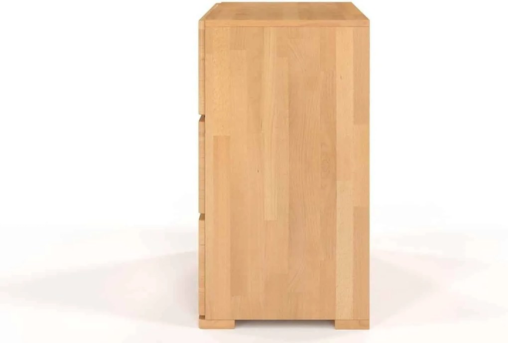 Comodă lemn masiv TerraCraft Fag 3 Sertare, 80 × 45 × 81 cm - Natural