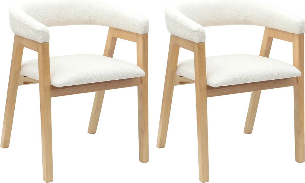 vidaXL Scaune de dining 2 pcs natural 54 x 57 x 73 cm