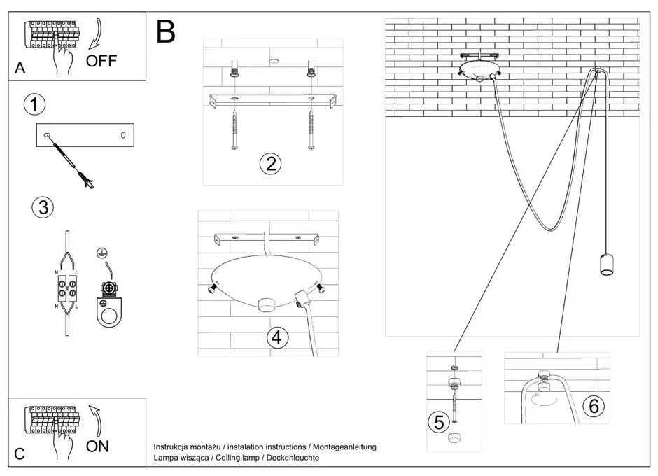 Lustră neagră Spider – Sollux
