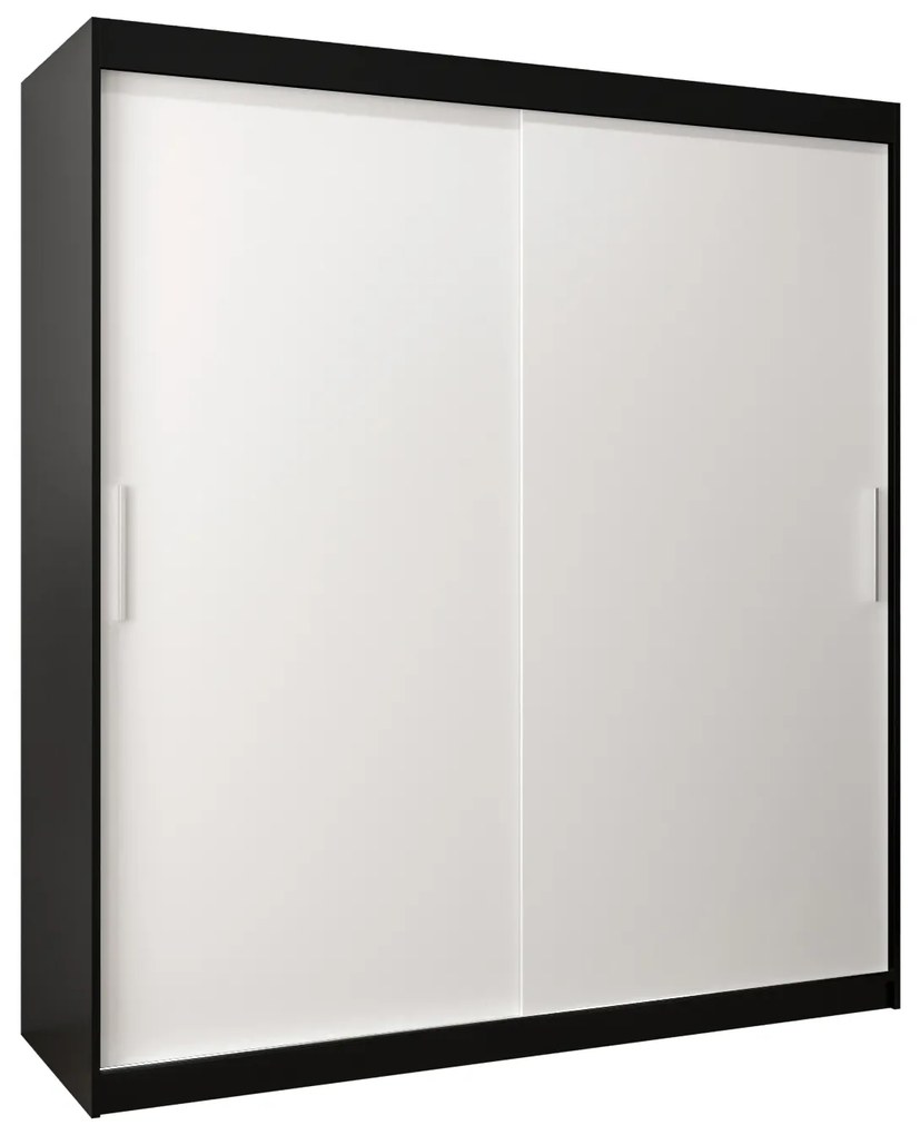 Dulap de haine 180 cm Toki (negru mat + alb mat). 1064835