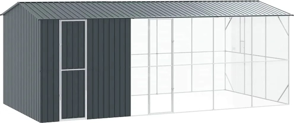 vidaXL Cușcă pentru păsări Antracit 645 x 310 x 247 cm Oțel Galvanizat