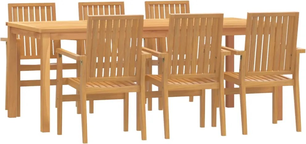 vidaXL Set mobilier de grădină, 7 piese, lemn masiv de tec