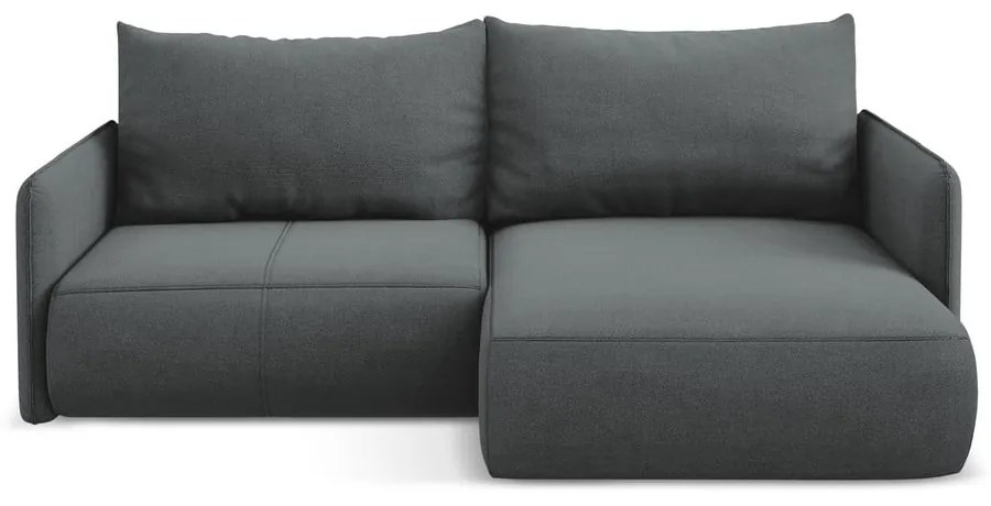 Colțar gri extensibil/cu spațiu de depozitare (cu colț pe partea dreaptă) Nanea – Makamii