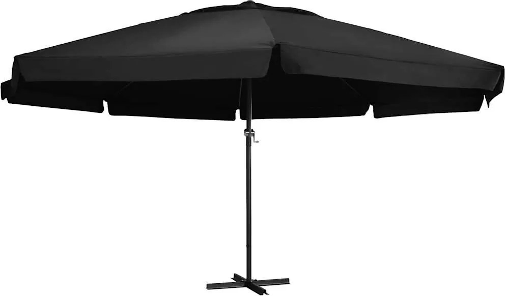 vidaXL Umbrelă de soare de grădină, stâlp aluminiu, negru, 600 cm
