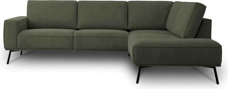 Colțar verde închis cu tapițerie din chenille (cu colț pe partea dreaptă/în formă de ”L”) Amsterdam – Scandic