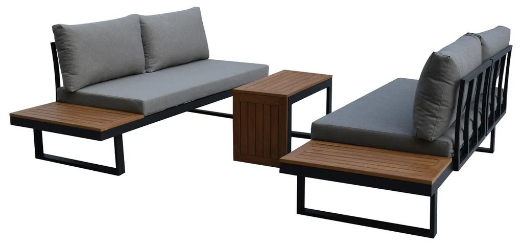 Set mobilier de grădină Atesora (maro deschis + gri) (pentru 4 persoane). 1121233