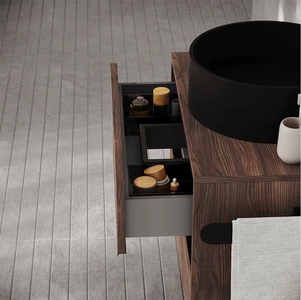 Set lemn masiv Mobilier Baie Suspendat Noce Model N2 - TABACCO