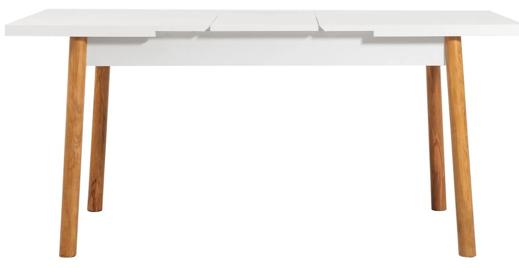 Masă de sufragerie extensibilă Dobuse 1 (alb + pin atlantic) (pentru 4 persoane). 1093737